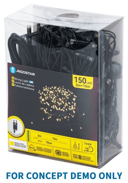 Aigostar - LED instalație luminoasă de Crăciun pentru exterior 80xLED+20xLED 8m IP44 alb cald+alb rece