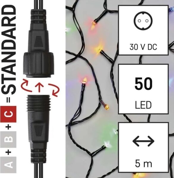 Instalație LED de Crăciun de exterior 50xLED/5m IP44 multicolor