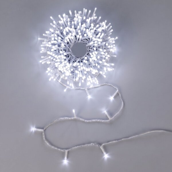 Aigostar - Ghirlandă luminoasă de exterior pentru Crăciun, 100 LED, 10,3 m, IP44, lumină alb rece