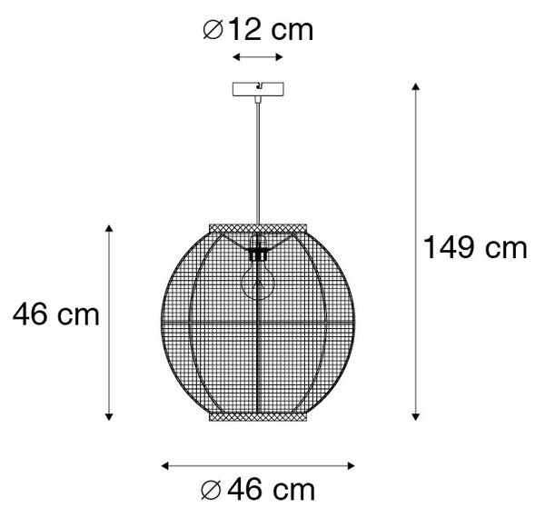 Lampă suspendată orientală maro 46 cm - Rob