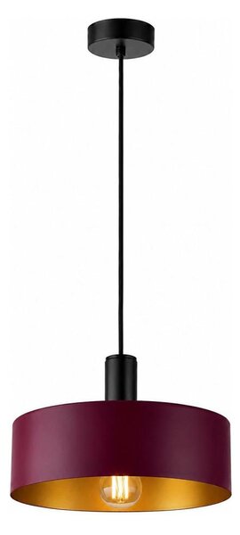 Lampă suspendată pe cablu HAKI 1xE27/60W/230V vișiniu/negru