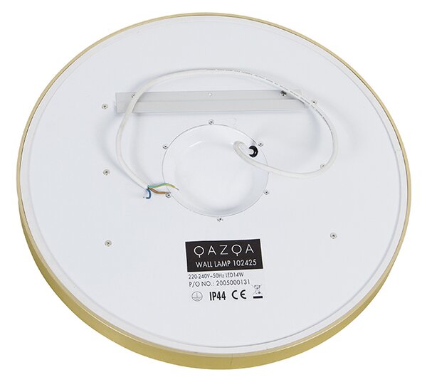 Oglindă de baie aurie 50 cm, cu LED, cu 3 trepte de intensitate reglabile cu atingere, rotundă - Miral