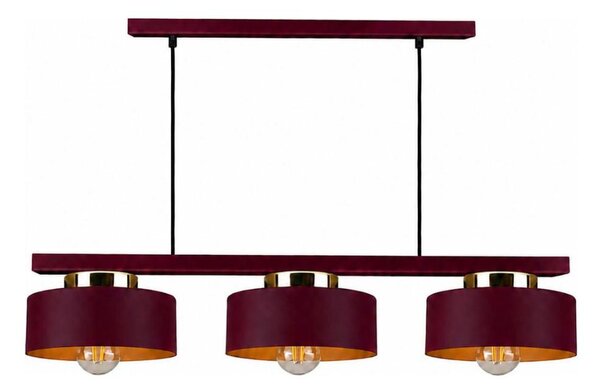 Lustră suspendată pe cablu IGNIA 3xE27/60W/230V vișiniu/auriu