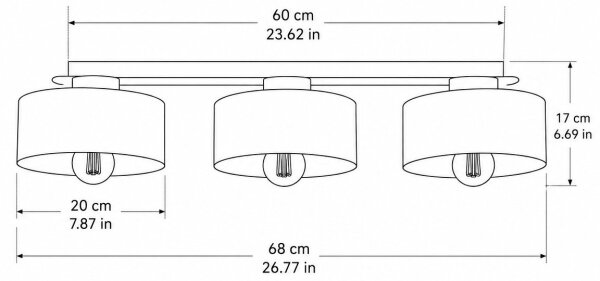 Plafonieră IGNIA 3xE27/60W/230V maro/auriu