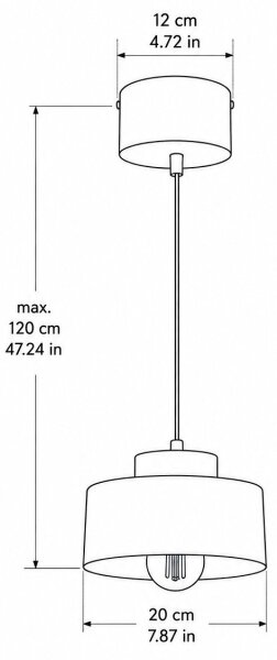 Lampă suspendată pe cablu IGNIA 1xE27/60W/230V vișiniu/auriu