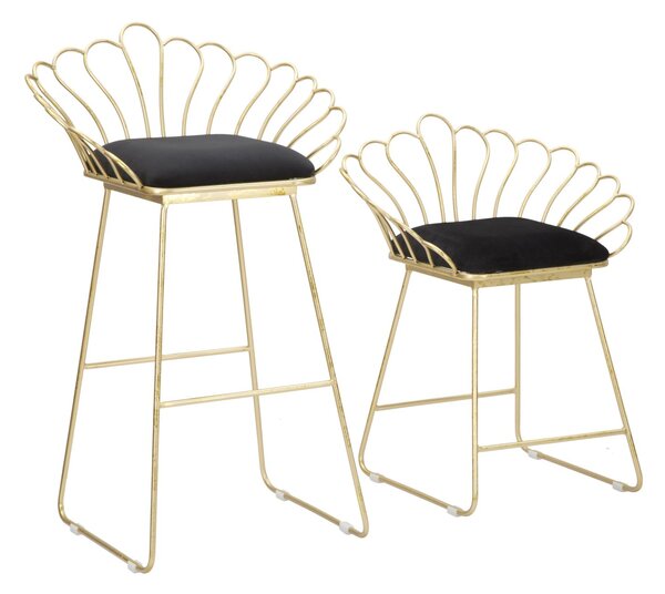 Set 2 scaune de bar GLAM FLOWER (cm) 57X52X94-56X48X72,50