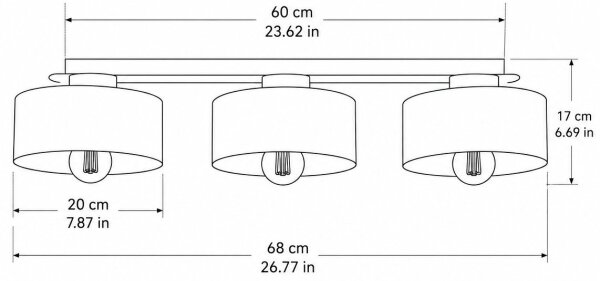 Plafonieră IGNIA 3xE27/60W/230V vișinie/aurie
