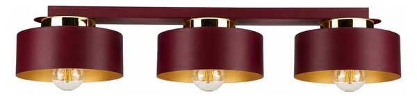 Plafonieră IGNIA 3xE27/60W/230V vișinie/aurie