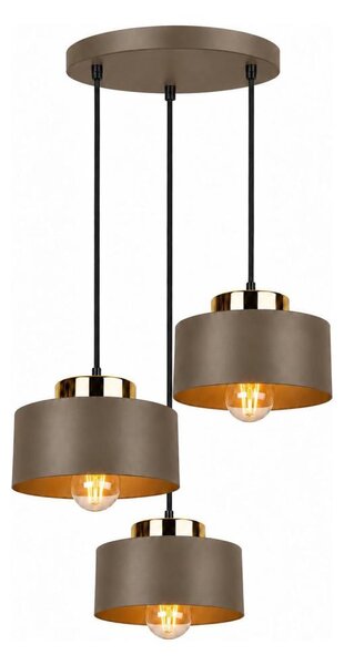 Candelabru suspendat pe cablu IGNIA 3xE27/60W/230V maro/auriu
