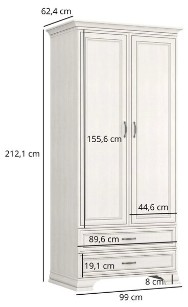 Mobilier dormitor clasic TIFFANY II-2, grej, PAL laminat, 4 piese