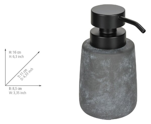 Dozator de săpun lichid gri din ceramică 400 ml Sacile – Wenko