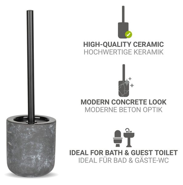Perie de WC gri din ceramică Sacile – Wenko