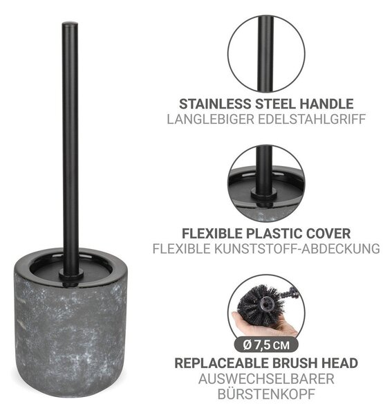 Perie de WC gri din ceramică Sacile – Wenko
