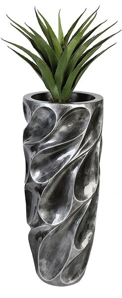 Ghiveci Drop, fibra de sticla, argintiu, 90x369 cm