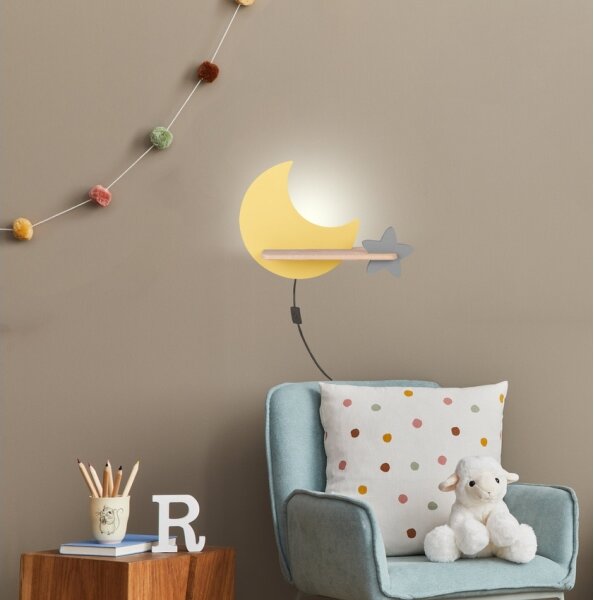 Aplică LED cu raft pentru copii MOON LED/5W/230V