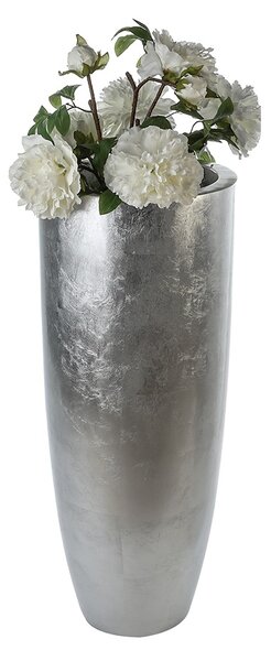 Suport ghiveci Konus, rasina fibra de sticla, argintiu, 92x36 cm
