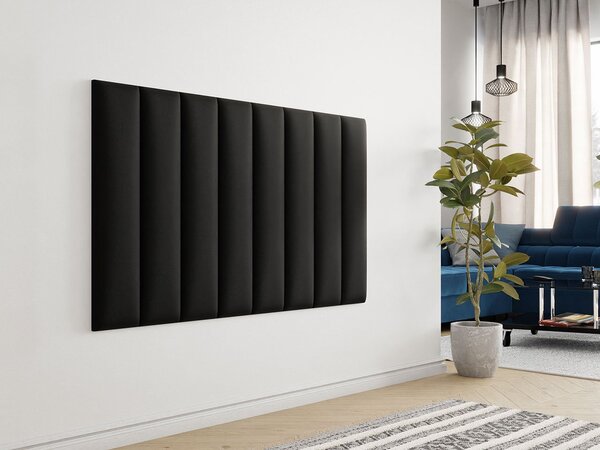 Panou de perete tapițat Pazara 80x20 (piele ecologică soft 011 (Negru). 1054187