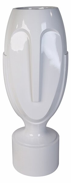 Ghiveci Face, rasina fibra de sticla, alb, 34x80x34 cm