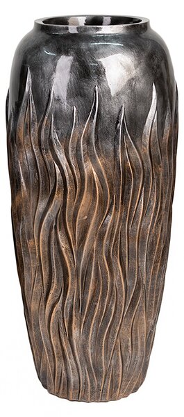 Ghiveci Flame, rasina compozit, gri, 90x38 cm