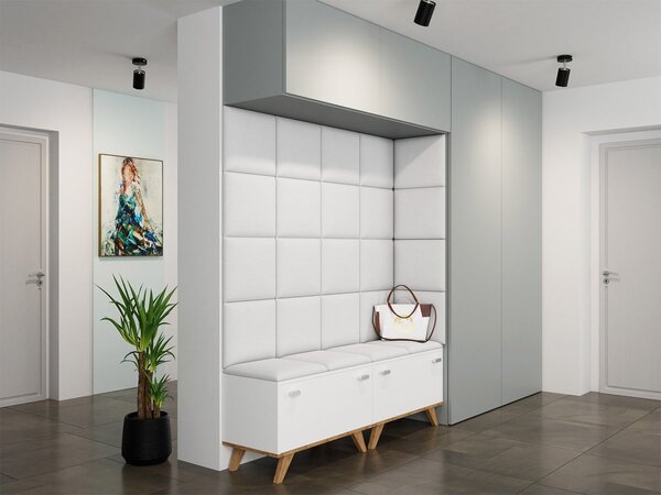 Panou de perete tapițat Pazara 30x30 (piele ecologică soft 017 (Alb). 1054239