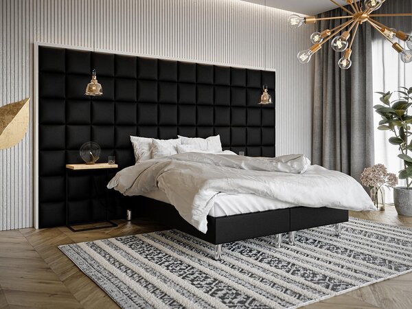 Panou de perete tapițat Pazara 30x30 (piele ecologică soft 011 (Negru). 1054238