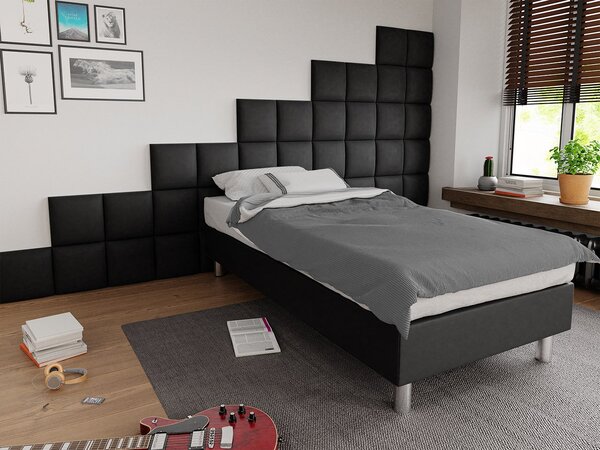 Panou de perete tapițat Pazara 30x30 (piele ecologică soft 011 (Negru). 1054238
