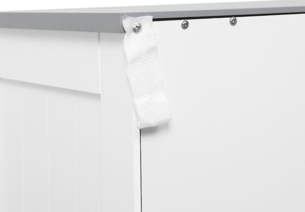 Kleankin Dulapior Baie Multifuncțional, 2 Uși, 2 Sertare, Raft Reglabil, MDF, 68x33x76cm, Alb | Aosom Romania