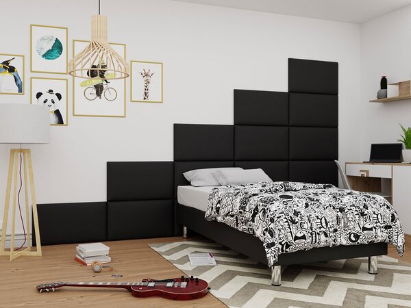 Panou de perete tapițat Pazara 70x40 (piele ecologică soft 011 (Negru). 1054350