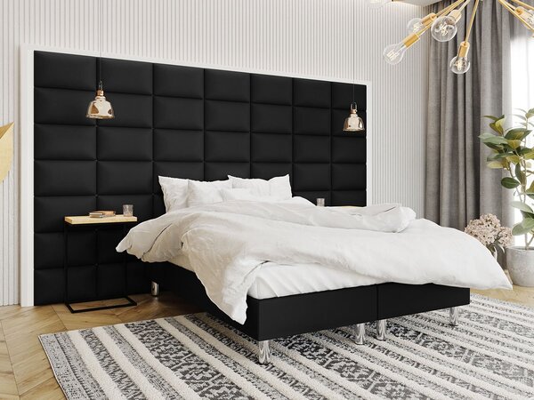 Panou de perete tapițat Pazara 50x30 (piele ecologică soft 011 (Negru). 1054360