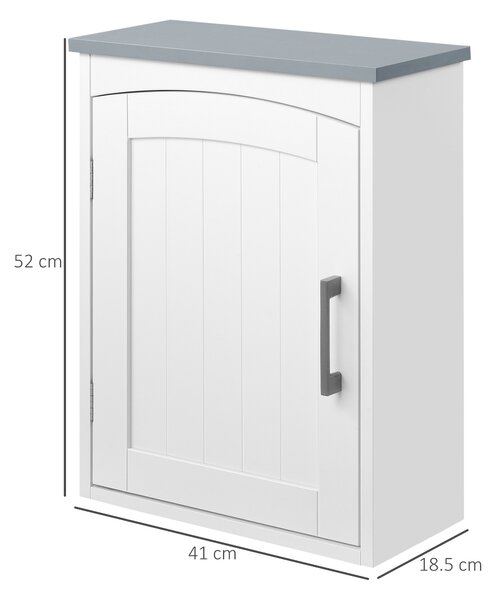 Kleankin Mobilier de Baie Suspendat, Raft Reglabil, 3 Nivele, MDF, Design Modern, 41x18.5x52cm, Alb și Gri | Aosom Romania