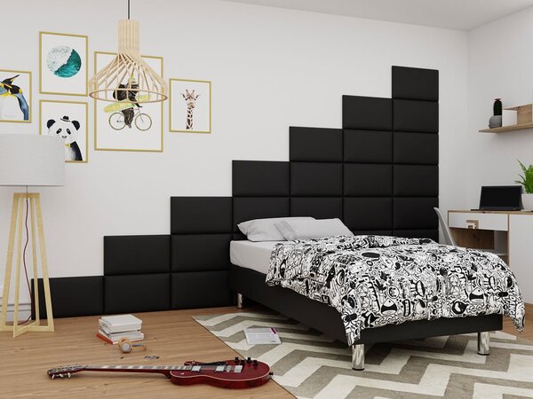 Panou de perete tapițat Pazara 50x30 (piele ecologică soft 011 (Negru). 1054360
