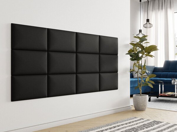 Panou de perete tapițat Pazara 50x30 (piele ecologică soft 011 (Negru). 1054360