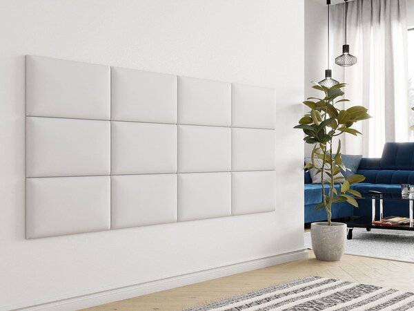 Panou de perete tapițat Pazara 50x30 (piele ecologică soft 017 (Alb). 1054361