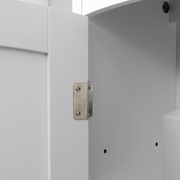 Kleankin Mobilier de Baie Suspendat, Raft Reglabil, 3 Nivele, MDF, Design Modern, 41x18.5x52cm, Alb și Gri | Aosom Romania