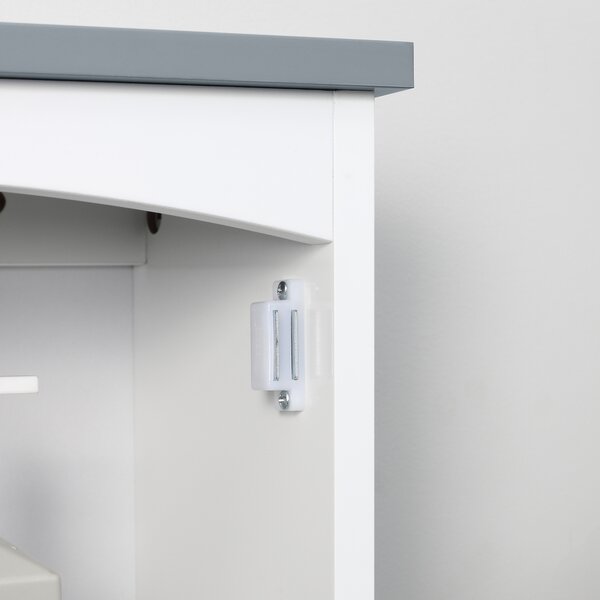Kleankin Mobilier de Baie Suspendat, Raft Reglabil, 3 Nivele, MDF, Design Modern, 41x18.5x52cm, Alb și Gri | Aosom Romania