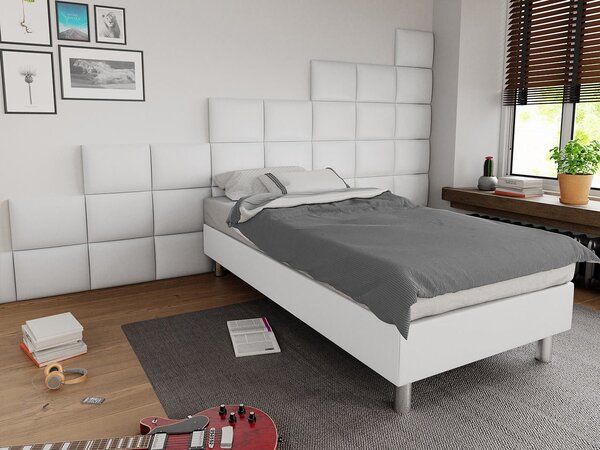 Panou de perete tapițat Pazara 40x30 cm (piele ecologică soft 017 (Alb). 1054381
