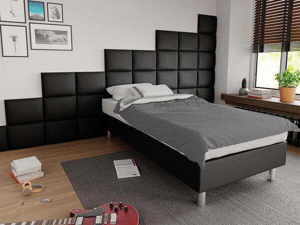 Panou de perete tapițat Pazara 40x30 cm (piele ecologică soft 011 (Negru). 1054380
