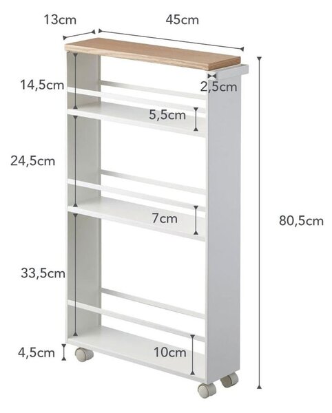 Etajeră de baie albă din metal 47,5x81 cm Tower – YAMAZAKI