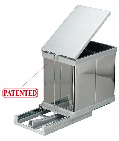 Cos gunoi model 21700, 230x385x375 mm, 1 cuva x16 l, finisaj inox