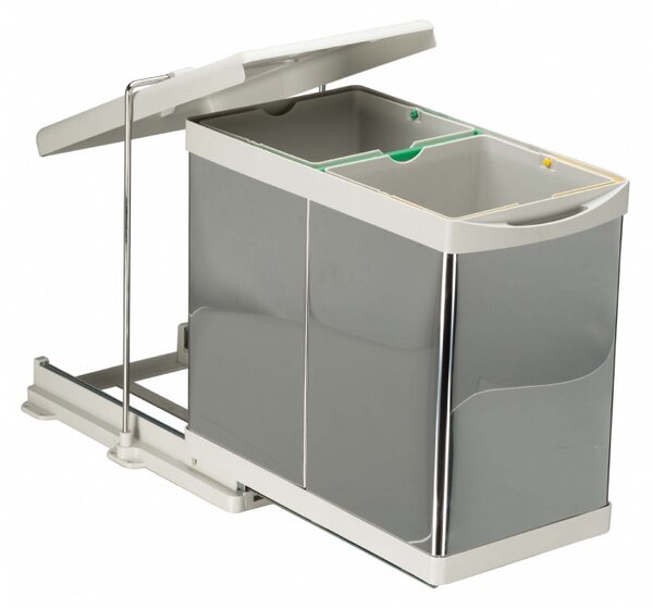 Cos gunoi model 21200, 273x440x425 mm, 2 cuve x14 l, inox