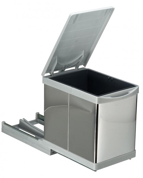 Cos gunoi model 21700, 230x385x375 mm, 1 cuva x16 l, finisaj inox