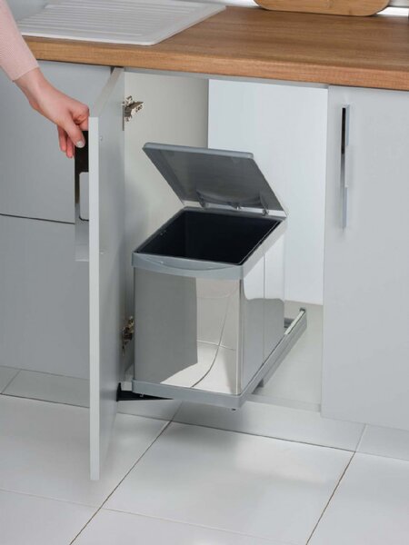 Cos gunoi model 21700, 230x385x375 mm, 1 cuva x16 l, finisaj inox