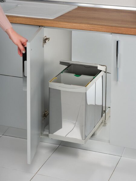 Cos gunoi model 21200, 273x440x425 mm, 2 cuve x14 l, inox