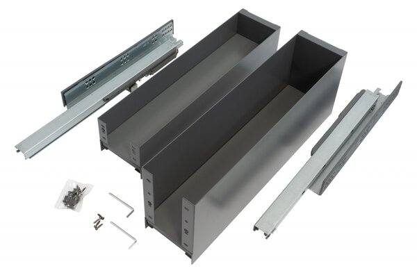 Cos jolly Preciso, laterale metalice tip box, pentru corp de 150 | 200 mm, finisaj antracit