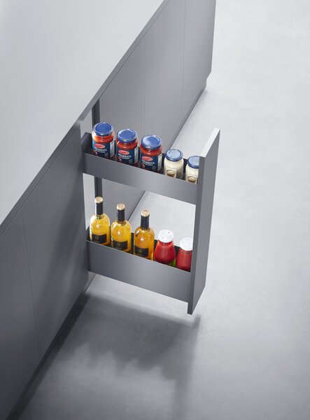 Cos jolly Preciso, laterale metalice tip box, pentru corp de 150 | 200 mm, finisaj antracit