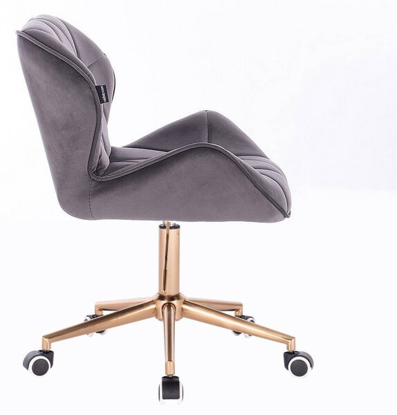 HR111K scaun Catifea Grafit cu Bază Aurie
