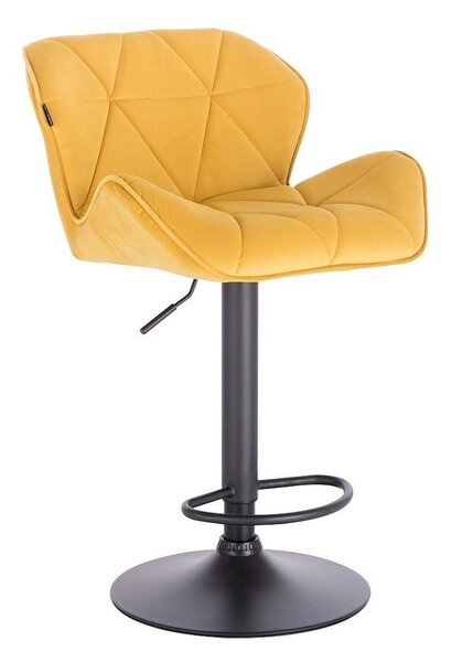 HR111W Scaun Catifea Galbenă Velur cu Bază Neagra
