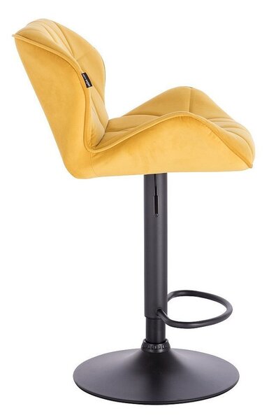 HR111W Scaun Catifea Galbenă Velur cu Bază Neagra