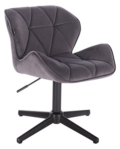 HR111CROSS Scaun Grafit Catifea cu Bază Neagră