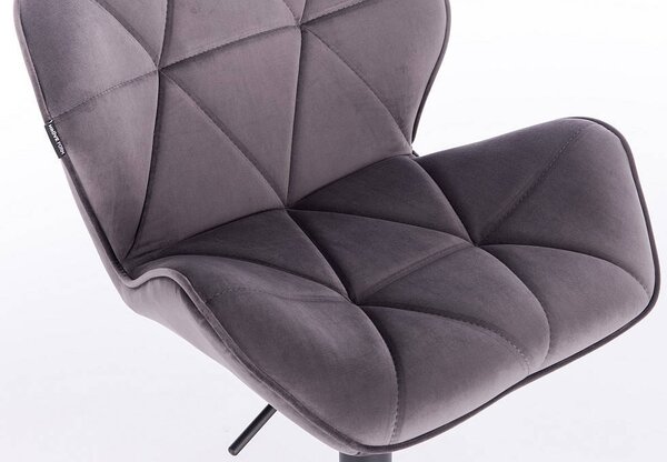 HR111W Scaun Catifea Grafit Velur cu Bază Neagra
